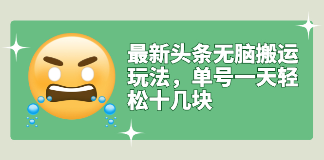 【副业项目3134期】最新头条无脑搬运教程，多号操作日赚几百块【实操课程+搬运软件】-蓝图副业