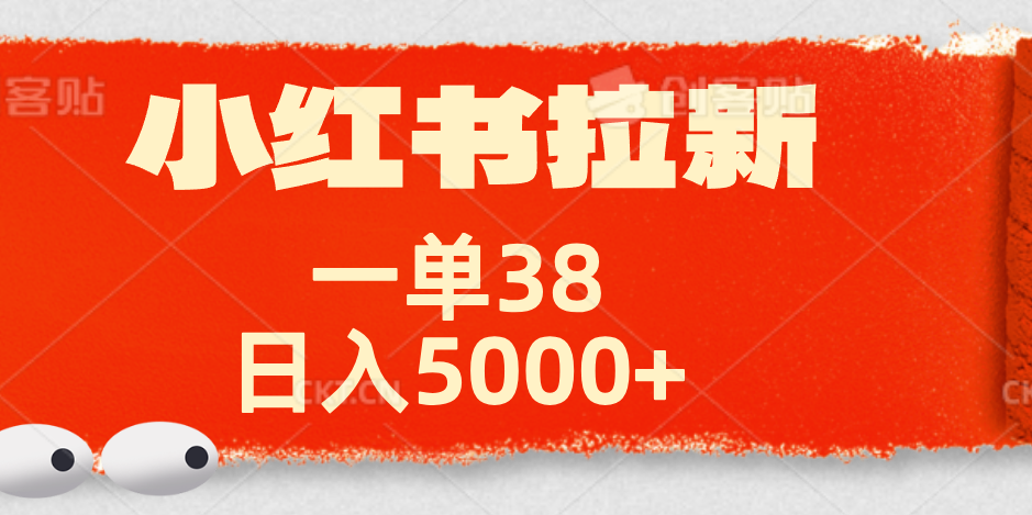小红书拉新项目，一单38元！日入5000+【揭秘】-蓝图副业