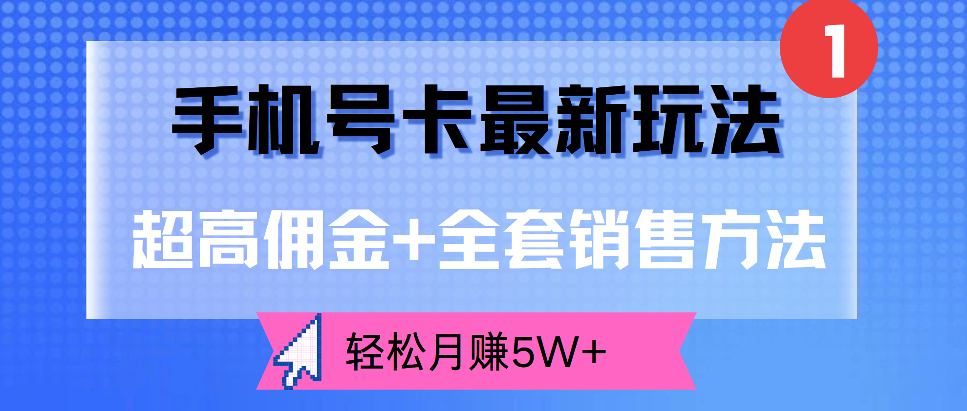 超高佣金+全套销售方法，手机号卡最新玩法，轻松月赚5W+-蓝图副业