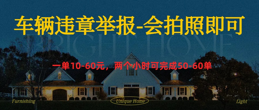 车辆违章举报得奖励-蓝图副业
