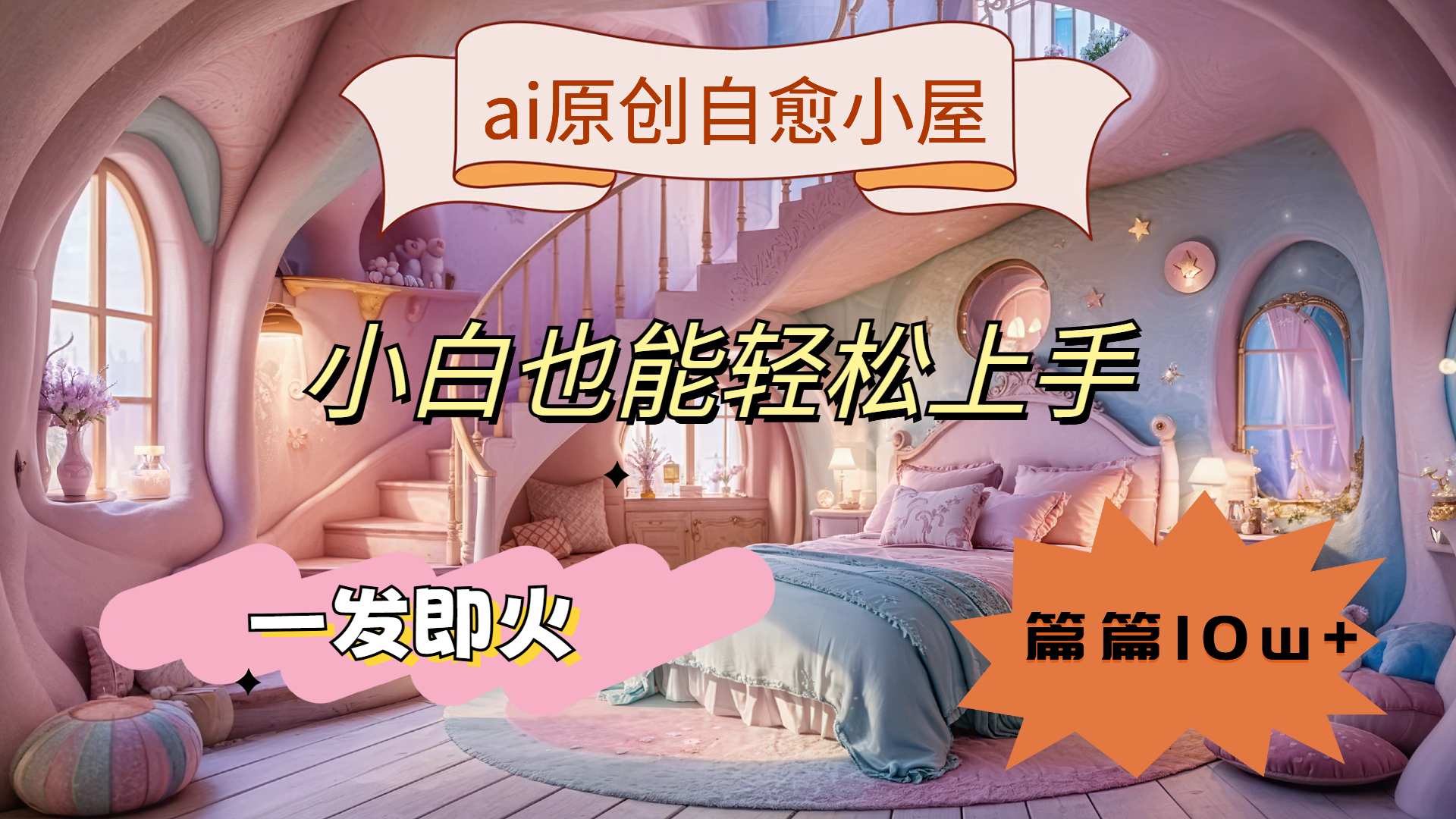 ai原创治愈小屋，小白也能轻松上手，一发即火，篇篇10w+-蓝图副业