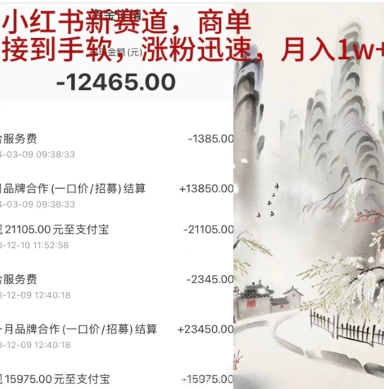 小红书新赛道，商单接到手软，涨粉迅速，一个月1w+-蓝图副业