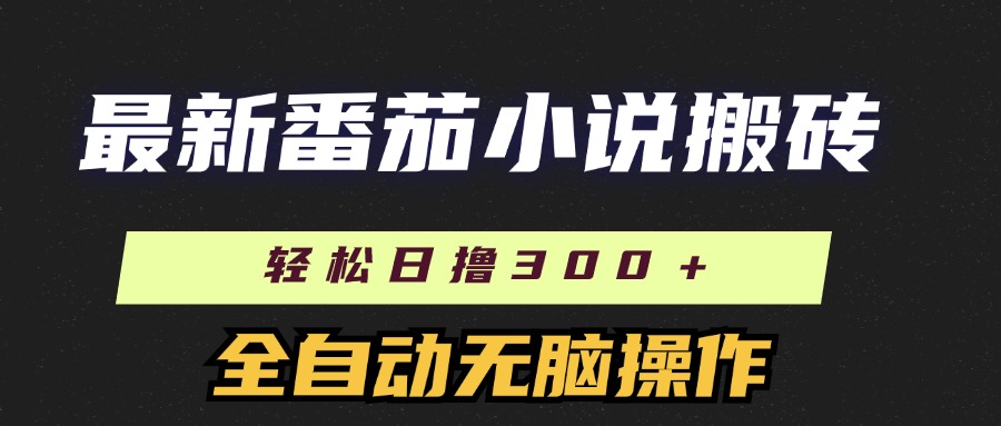 最新番茄小说搬砖，日撸300＋！全自动操作，可矩阵放大-蓝图副业