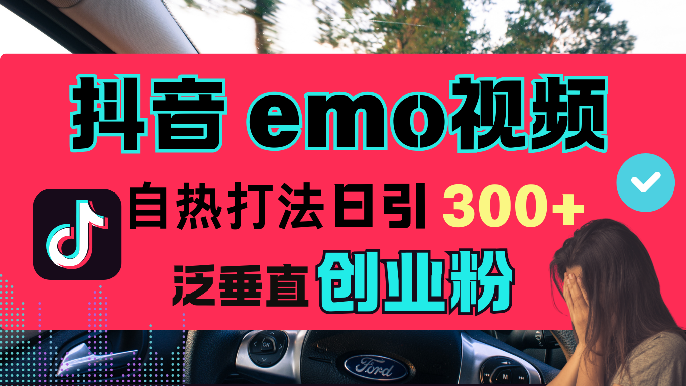 抖音“EMO视频”自热流打法，日引300+泛垂直创业粉-蓝图副业