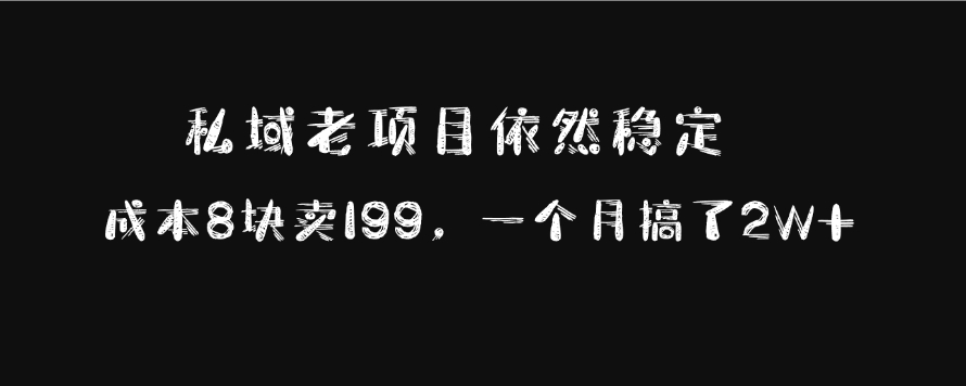 私域老项目依然稳定，成本8块卖199，一个月搞了2W+-蓝图副业