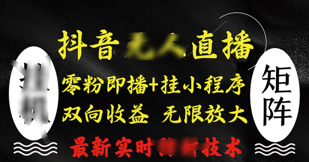 抖音无人直播最新独家玩法，小雪花+撸音浪双向收益，可矩阵放大-蓝图副业