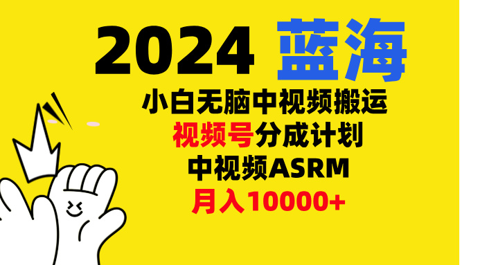 小白无脑复制-中视频视频号-分成计中视频ASRM-蓝图副业