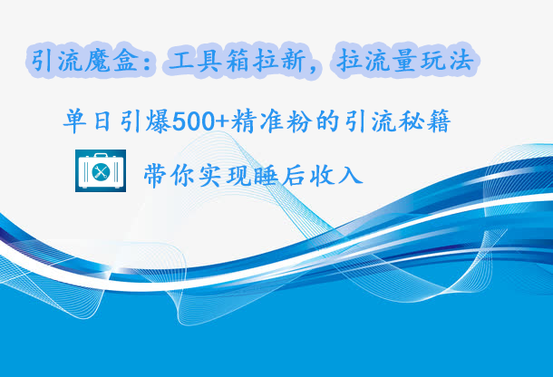 引流魔盒：工具箱拉新，拉流量玩法，单日引爆500+精准粉的引流秘籍，带你实现睡后收入-蓝图副业