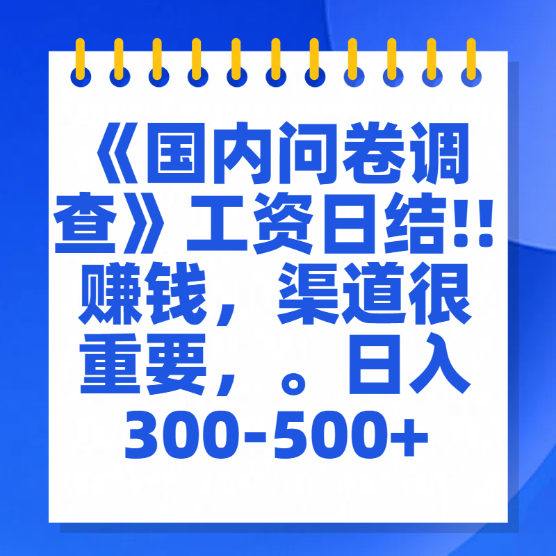 问卷调查答题，一个人在家也可以闷声发大财，小白一天2张，【揭秘】-蓝图副业