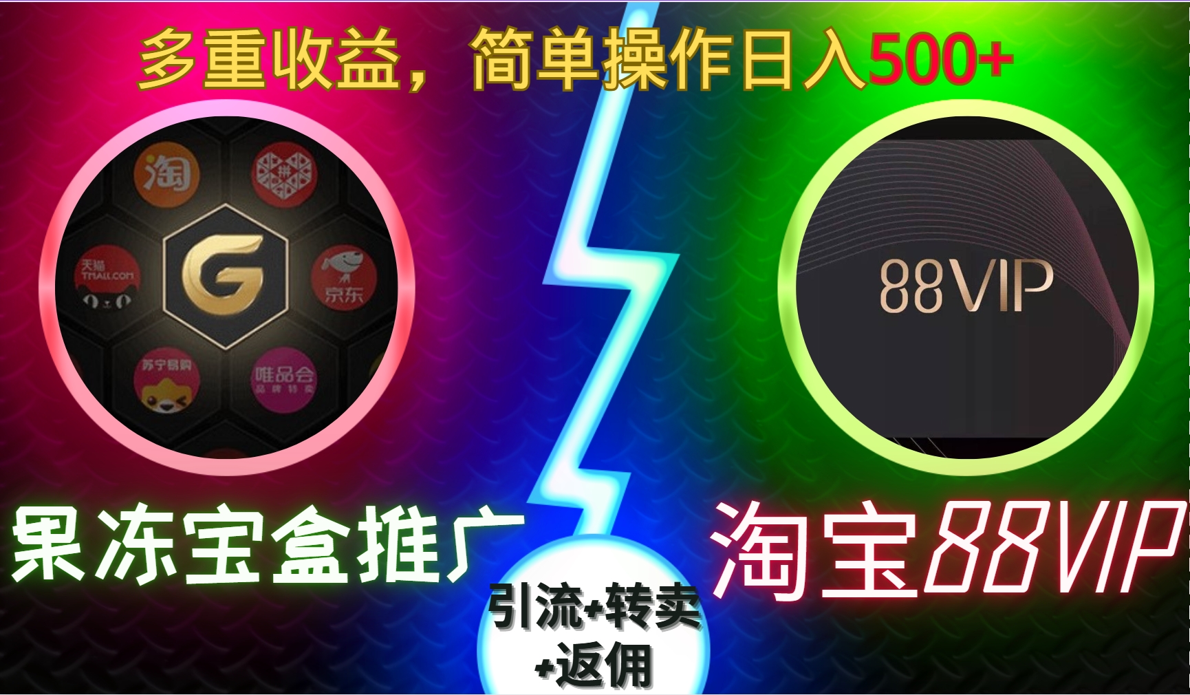 果冻宝盒推广88VIP，引流+转卖+返佣，多重收益，简单操作日入500+-蓝图副业