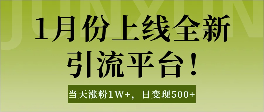 1月上线全新引流平台，当天涨粉1W+，日变现500+工具无脑涨粉，解放双手操作简单-蓝图副业