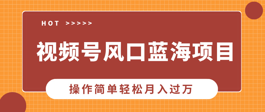 视频号风口蓝海项目，中老年人的流量密码，操作简单轻松月入过万-蓝图副业