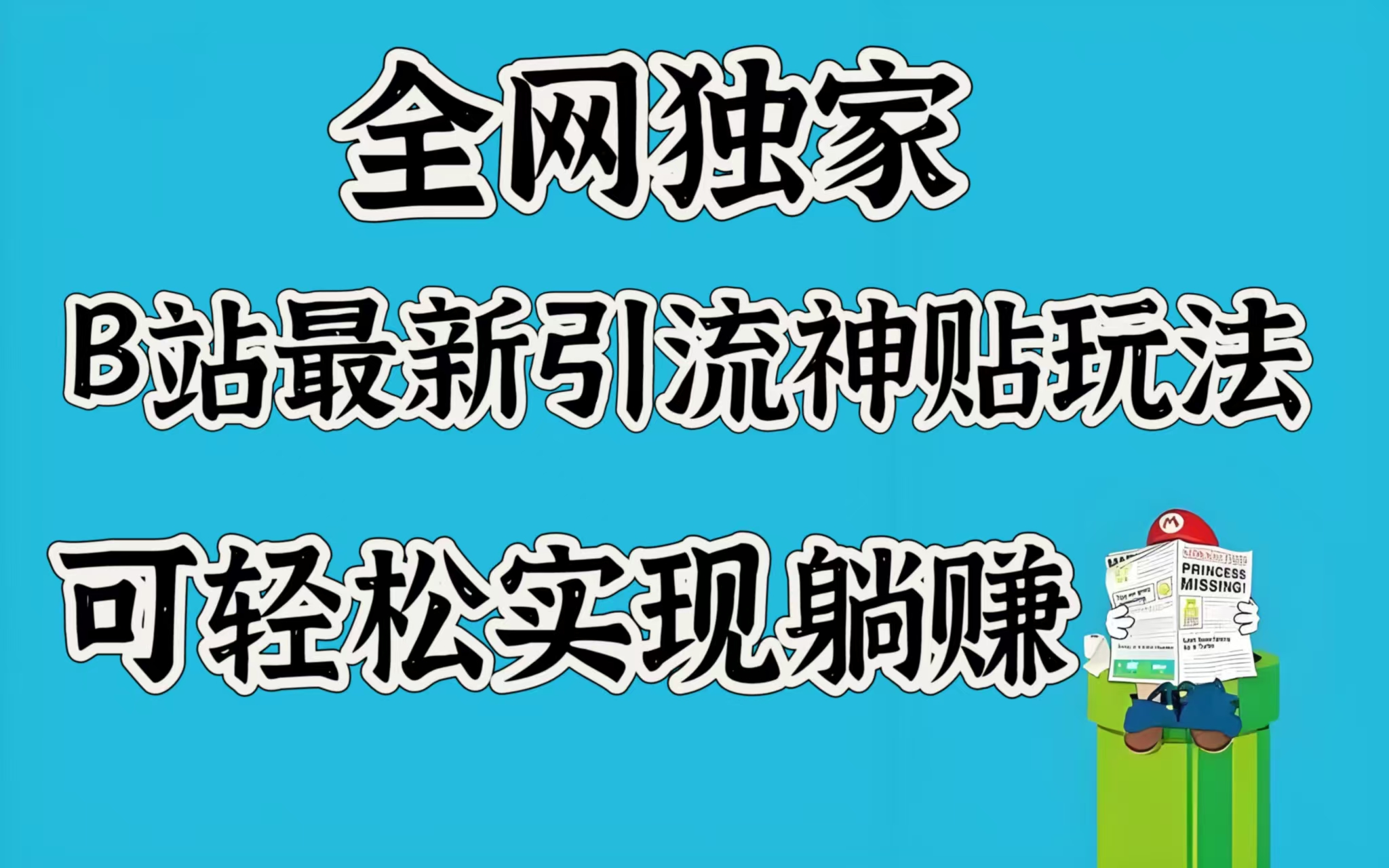全网独家，B站最新引流神贴玩法，可轻松实现躺赚-蓝图副业