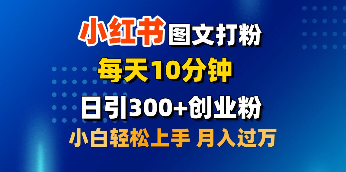 2月小红书图文打粉，每天10分钟，日引300+创业粉，小白轻松月入过万-蓝图副业