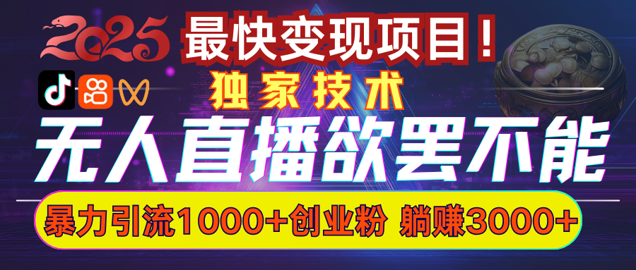 欲罢不能的无人直播引流，超暴力日引流1000+高质量精准创业粉-蓝图副业
