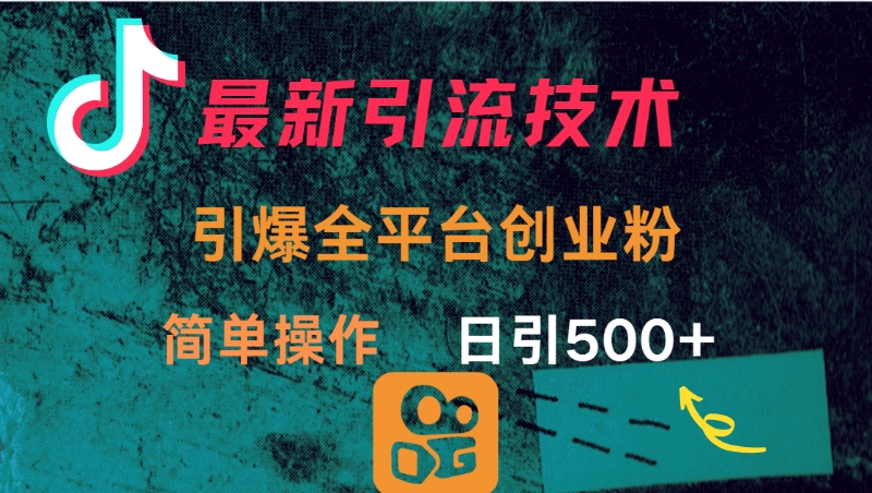 最新引流方法，引爆全平台创业粉操作简单，日引300＋-蓝图副业