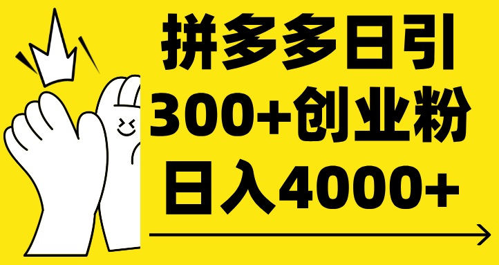 拼多多日引300+创业粉 日入4000+-蓝图副业