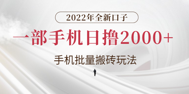 【副业项目3146期】2022年全新搬砖项目，手机批量搬运玩法，一部手机日撸1000+-蓝图副业