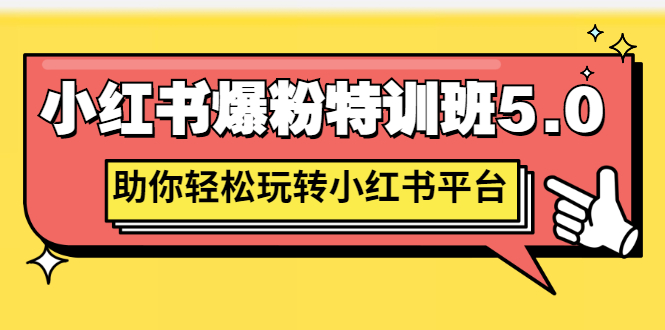 【副业项目3154期】小红书爆粉特训班5.0，助你轻松玩转小红书平台价值1380元-蓝图副业