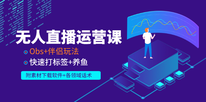【副业项目3323期】无人直播运营课：Obs+伴侣玩法 快速打标签+养鱼（附素材下载软件+各领话术)-蓝图副业