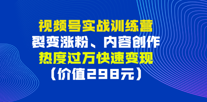 【副业项目3353期】视频号实战合集（视频号怎么创作推广涨粉）-蓝图副业
