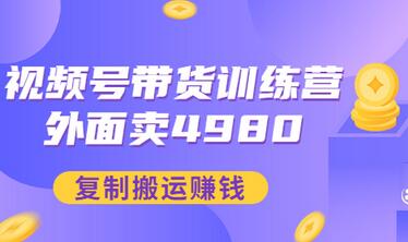 【副业项目3496期】外面卖4980【盗坤：视频号带货训练营】复制搬运赚钱（附电公商园文件）-蓝图副业