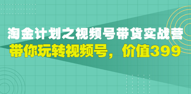 【副业项目3517期】胡子·淘金计划之视频号带货实操教程，带你玩转视频号（视频号带货怎么操作）-蓝图副业
