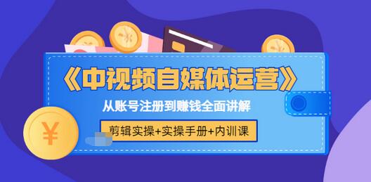 【副业项目3715期】中视频自媒体运营实操+实操手册+内训课，从账号注册到赚钱全面讲解-蓝图副业