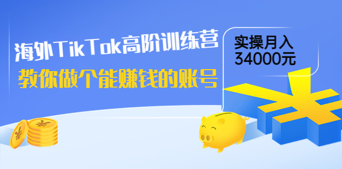 【副业项目4025期】海外TikTok高阶训练营：教你做个能赚钱的账号，实操月入34000元-蓝图副业