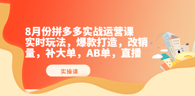 【副业项目4075期】拼多多实战运营课，实时玩法，爆款打造，改销量，补大单，AB单，直播-蓝图副业