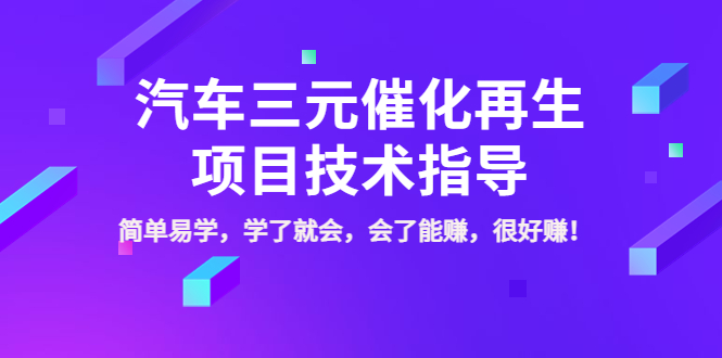 【副业项目4117期】汽车三元催化再生项目技术指导，简单易学，学了就会，会了能赚，很好赚-蓝图副业