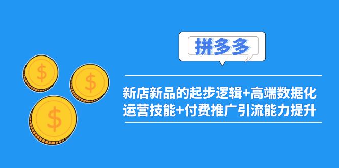 【副业项目4181期】2022拼多多：新店新品的起步逻辑+高端数据化运营技能+付费推广引流能力提升-蓝图副业