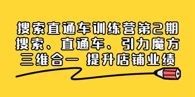 【副业项目4206期】搜索直通车训练营第2期：搜索、直通车、引力魔方三维合一 提升店铺业绩-蓝图副业