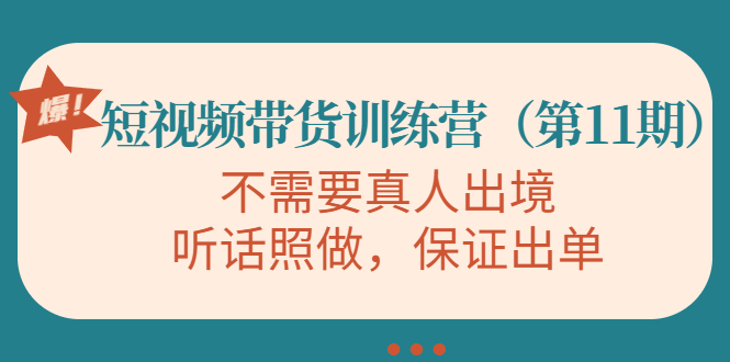 【副业项目4328期】短视频带货训练营（第11期），不需要真人出境，听话照做，保证出单-蓝图副业