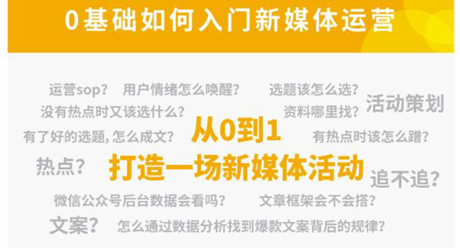 【副业项目4569期】新媒体运营系列课：课程零基础入门，解锁高薪职业必备的四项技能-蓝图副业