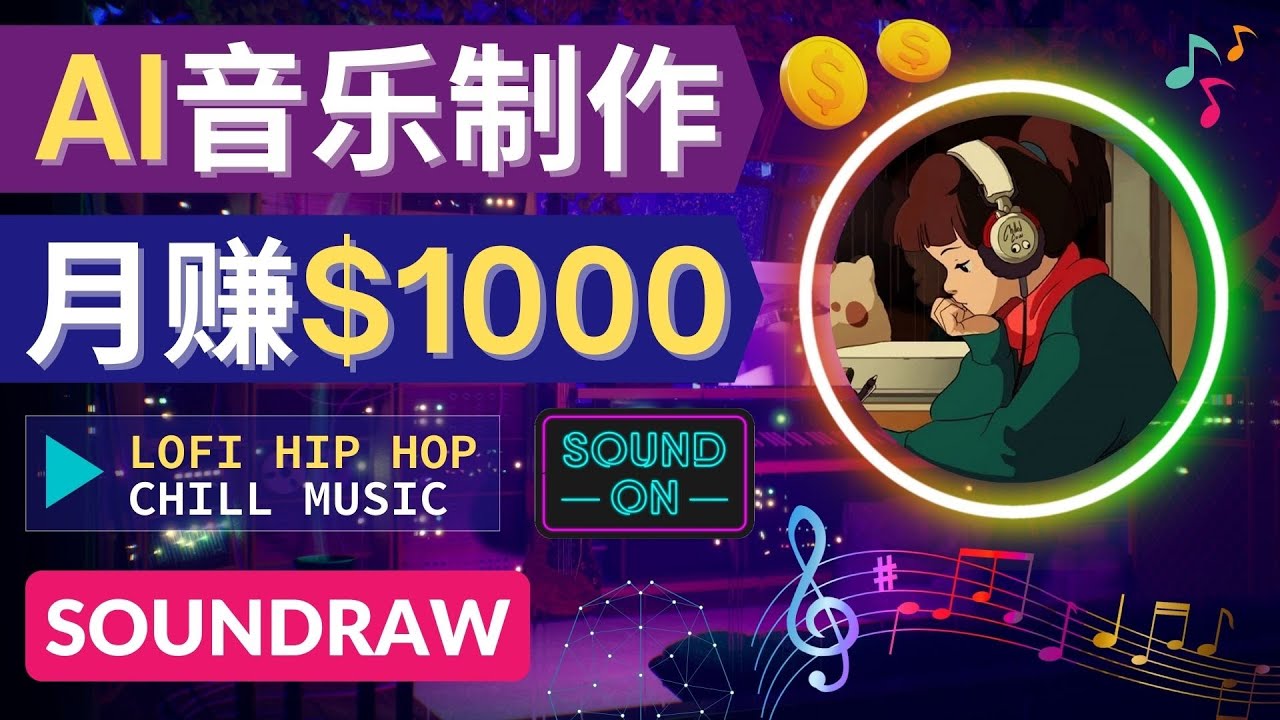 【副业项目4535期】无需任何音乐基础： 使用AI软件制作Lofi Hip Hop Chill Music 月赚1000美元-蓝图副业