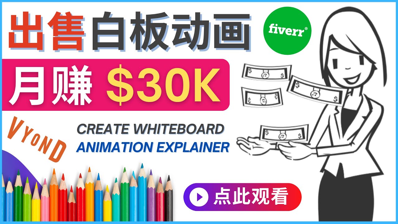 【副业项目4579期】如何用最简单制作白板动画（WhiteBoard Animation）月赚3万美元-蓝图副业