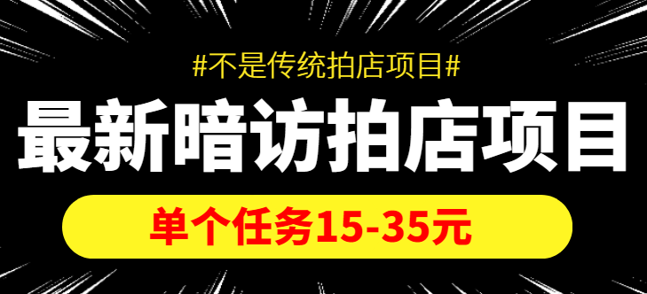 【副业项目4453期】【信息差项目】最新暗访拍店项目，单个任务15-35元（不是传统拍店项目）-蓝图副业