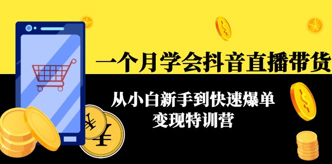 【副业项目4577期】一个月学会抖音直播带货：从小白新手到快速爆单变现特训营(63节课)-蓝图副业