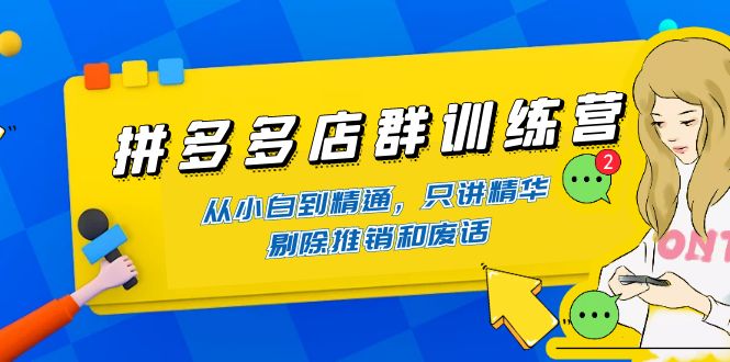 【副业项目4593期】98K电商学院·拼多多店群培训课，0基础也能学，从入门到精通-价值2499元-蓝图副业