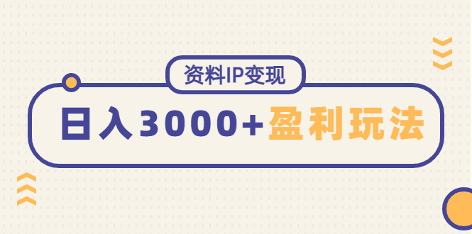 【副业项目4816期】资料IP变现，能稳定日赚3000起的持续性盈利玩法-蓝图副业
