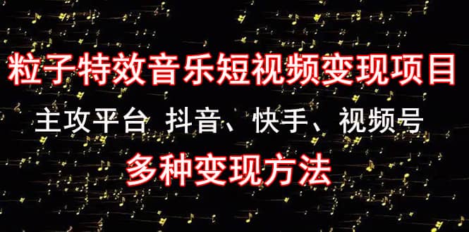 【副业项目4821期】《粒子特效音乐短视频变现项目》主攻平台 抖音、快手、视频号 多种变现方法-蓝图副业