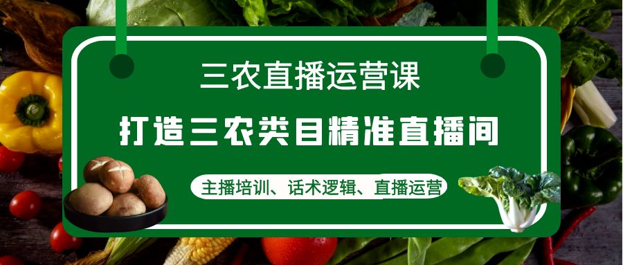 【副业项目4824期】三农直播运营课：打造三农类目精准直播间，主播培训、话术逻辑、直播运营-蓝图副业