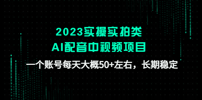【副业项目4910期】2023实操实拍类AI配音中视频项目，一个账号每天大概50+左右，长期稳定-蓝图副业