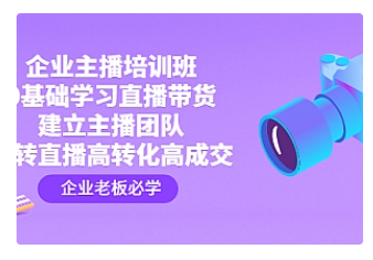 【副业项目4915期】企业主播培训班：0基础学习直播带货，建立主播团队，玩转直播高转化高成交-蓝图副业