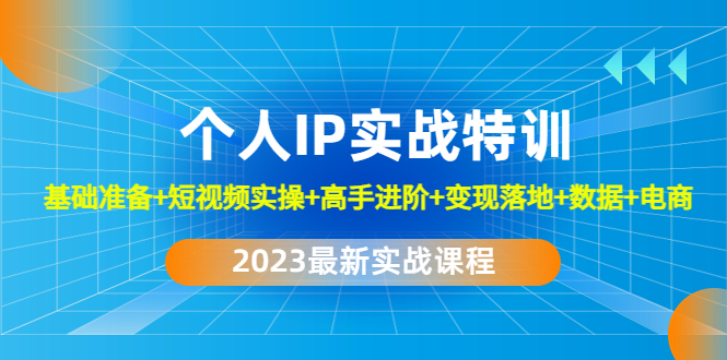 【副业项目4959期】2023个人IP实战特训：基础准备+短视频实操+高手进阶+变现落地+数据+电商-蓝图副业