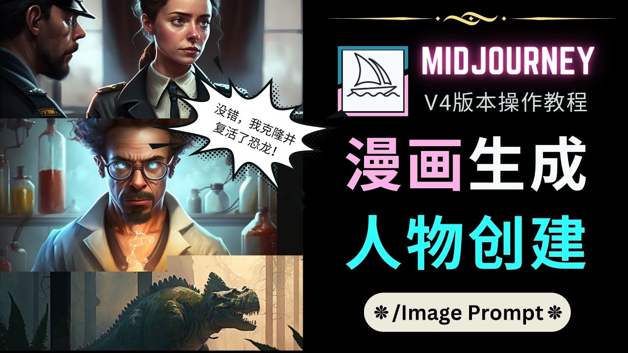 【副业项目5096期】Midjourney V4版本操作教程：2个简单参数，完成漫画生成，人物创建-蓝图副业
