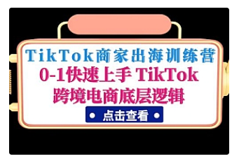 【副业项目5013期】TikTok商家出海训练营：0-1快速上手 TikTok跨境电商底层逻辑-蓝图副业