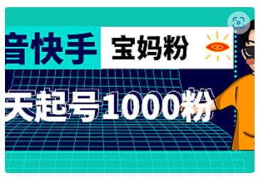 【副业项目5035期】抖音快手三天起号涨粉1000宝妈粉丝的核心方法【详细玩法教程】-蓝图副业