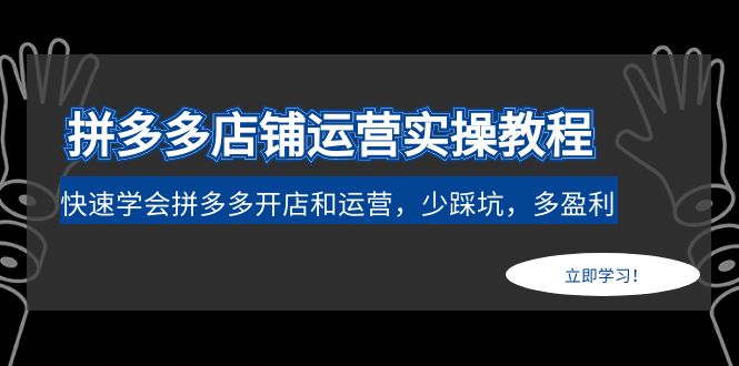 【副业项目5088期】拼多多店铺运营实操教程：快速学会拼多多开店和运营，少踩坑，多盈利-蓝图副业